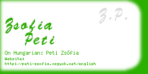 zsofia peti business card
